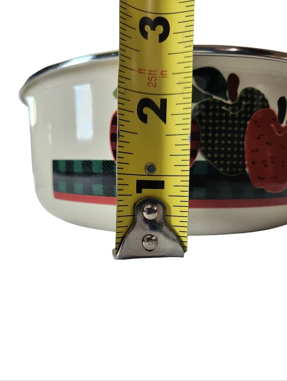 Vintage Cottagecore Farmhouse Plaid Apple Nesting Enamel Bowls Ingleman Designs
